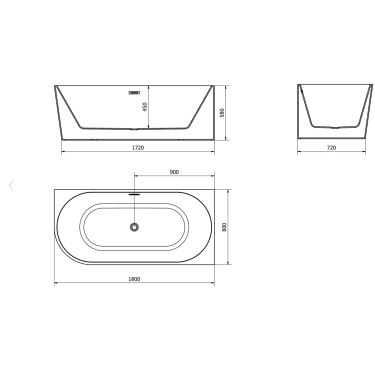 Laguna Volare 180×80 cm – Ekskluzywna wanna narożna wolnostojąca | Biały akryl + chromowany przelew