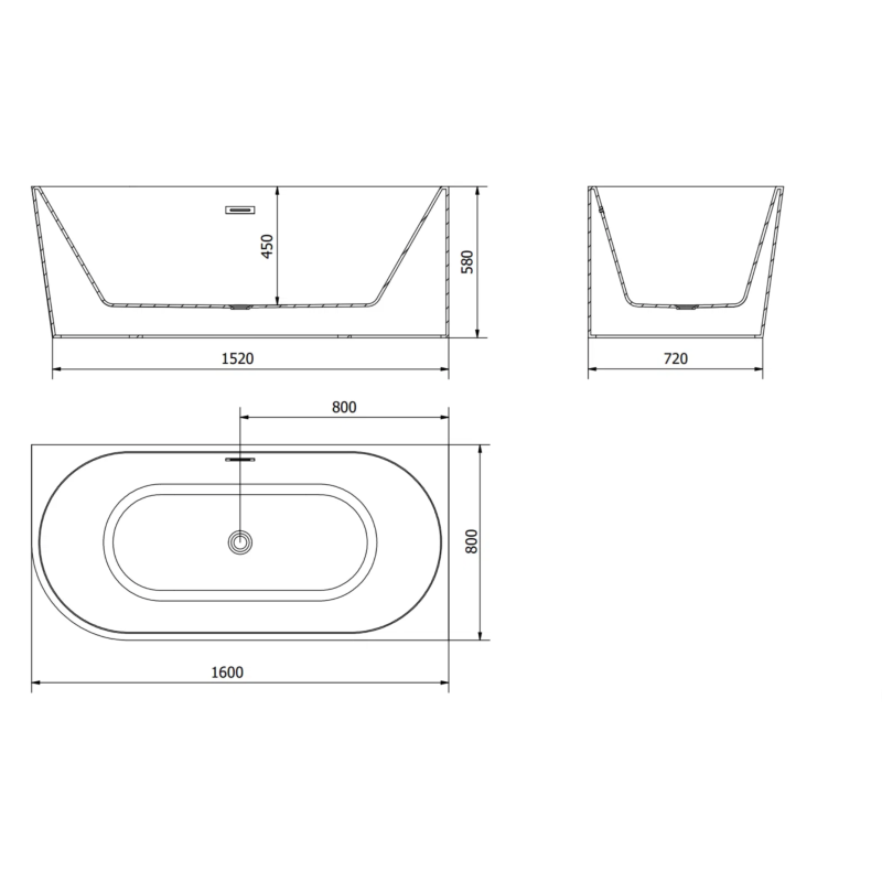 Laguna Volare 160×80 cm – Ekskluzywna wanna narożna wolnostojąca | Biały akryl + chromowany przelew