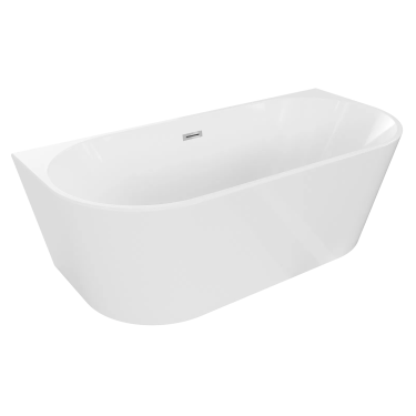 Aurelia Oval 140×75 – elegancka wanna przyścienna wolnostojąca | biała, akryl sanitarny