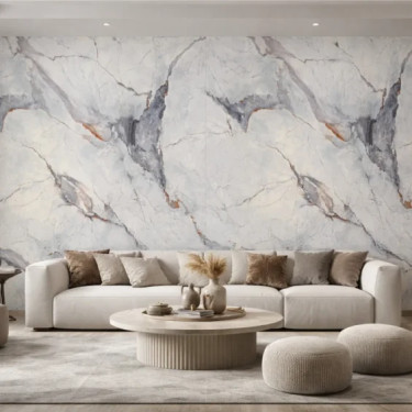 Płyta Węglowa White Carbon Stone 2800×1215 mm – imitacja marmuru, płyta wielkoformatowa