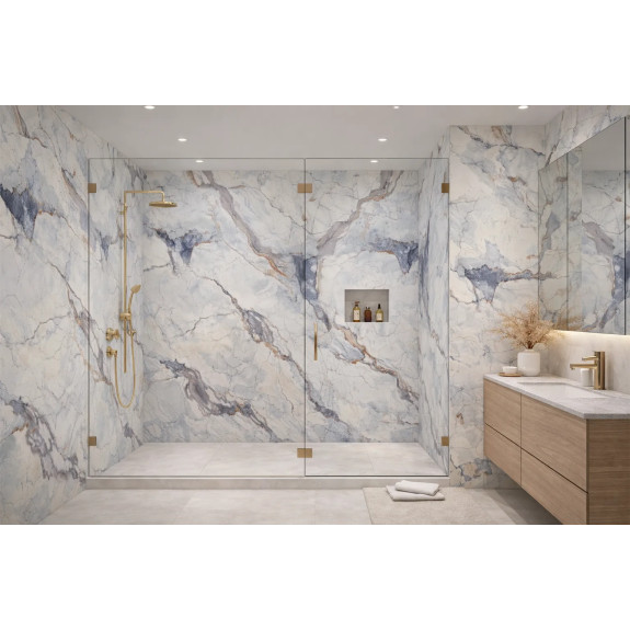 Płyta Węglowa White Carbon Stone 2800×1215 mm – imitacja marmuru, płyta wielkoformatowa 2