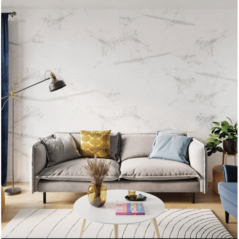 Płyta węglowa Arctic Vein 120×60 cm – biały marmur matowy do eleganckich wnętrz