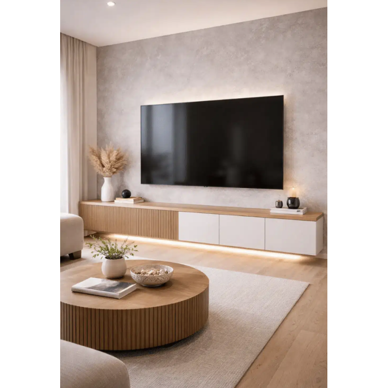 Płyta węglowa Light Concrete XL Matt 280×110 cm – jasny beton mat na ścianę