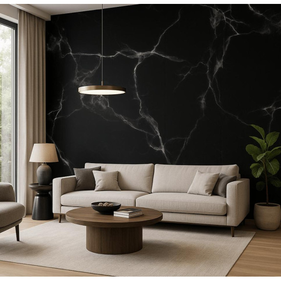 Płyta węglowa Noir Marquina Matt XL 280×110 cm – czarny marmur matowy 2