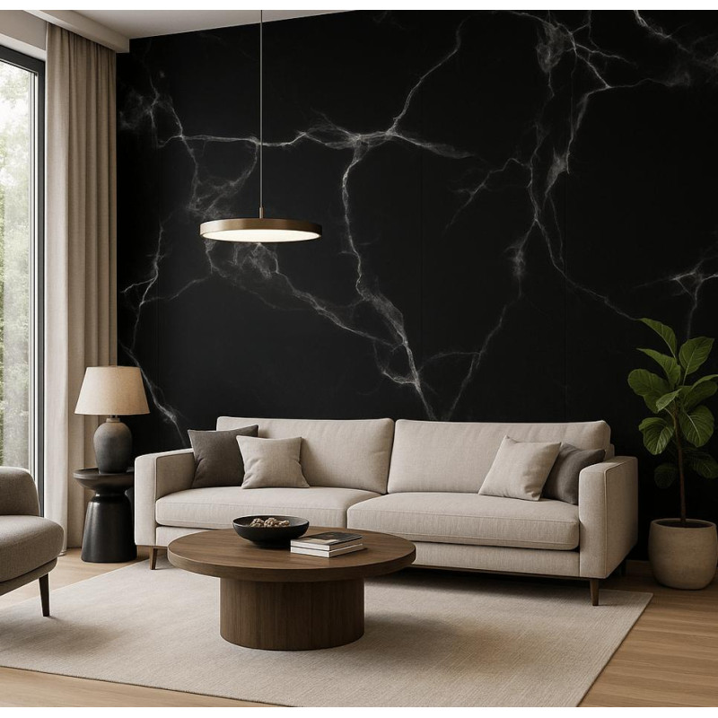 Płyta węglowa Noir Marquina Matt XL 280×110 cm – czarny marmur matowy